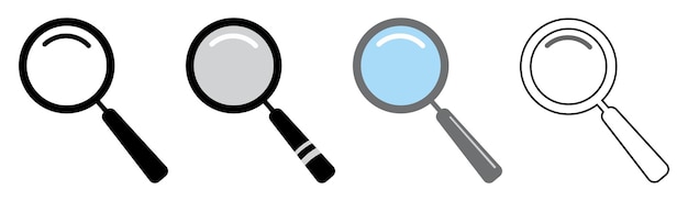 Símbolo de signo de lúpula de ampliación simple Ícono vectorial de búsqueda de lentes de ampliación Botón de icono de búsqueda Ícono de lúpulas
