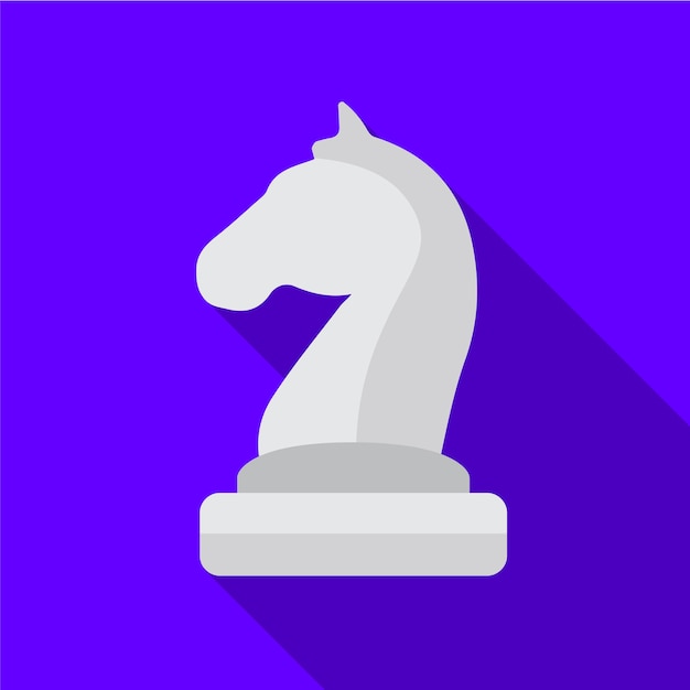 Símbolo de signo de vector aislado de ilustración de icono plano de caballo de ajedrez