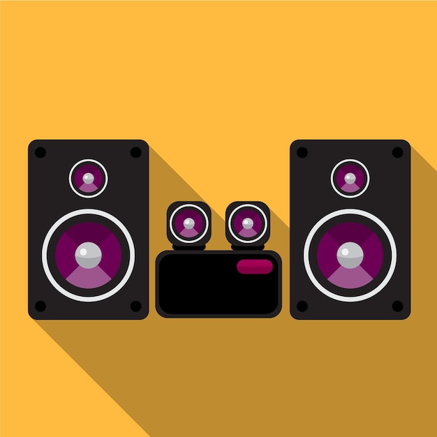 Símbolo de signo de vector aislado ilustración de icono plano de sistema estéreo