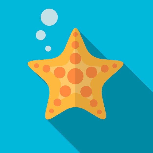 Vector símbolo de signo de vectro aislado de ilustración de icono plano de estrella de mar