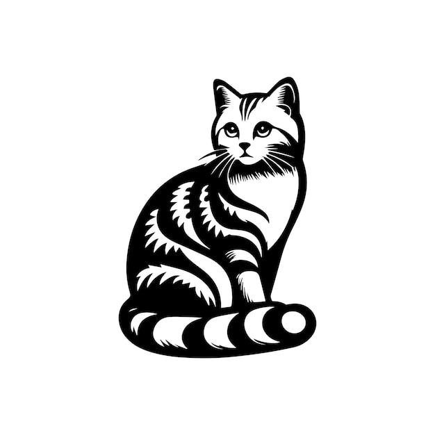 Símbolo de silueta de gato Signo de estilo lineal para el concepto móvil y el diseño web