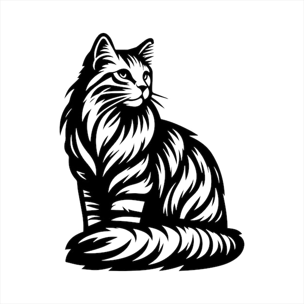 Símbolo de silueta de gato Signo de estilo lineal para el concepto móvil y el diseño web