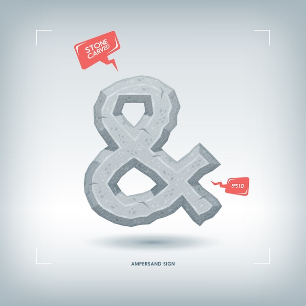 Símbolo de símbolo. Elemento de tipografía tallada en piedra. ilustración.