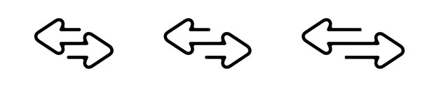 Símbolo simple flecha aleatoria Iconos de líneas modernas Botones para cambiar música Iconos aislados Botones para mezclar flecha en estilo de diseño vectorial