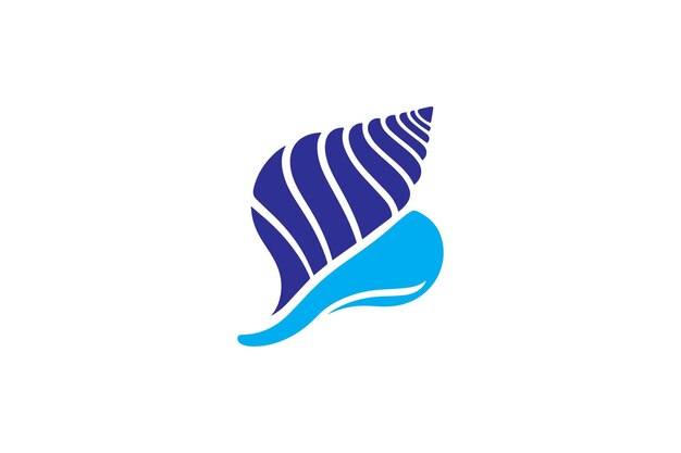 Símbolo de una simple silueta de icono de conchas marinas en un vector minimalista simple sobre un fondo blanco