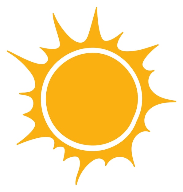 Vector símbolo de sol brillante icono de calor de verano amarillo