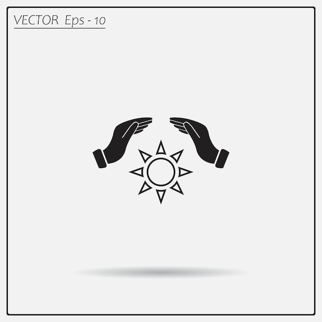 Símbolo del sol Ilustración vectorial en un fondo claro Eps 10