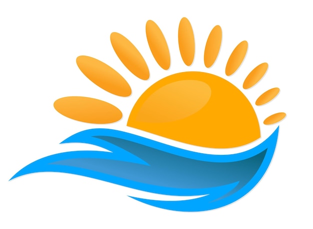 Símbolo del sol y la onda azul