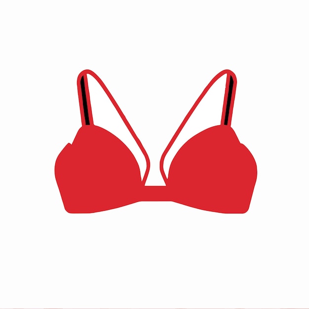 Símbolo de sujetador rojo de mujer aislado sobre fondo blanco vector de ilustración