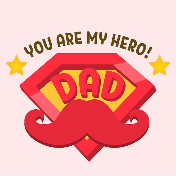 Vector símbolo de super dad shield para elemento día del padre