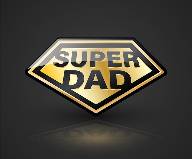 Símbolo de super dad shield para elemento día del padre