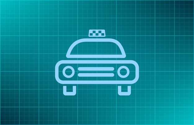 Símbolo de taxi Ilustración vectorial en fondo azul Eps 10