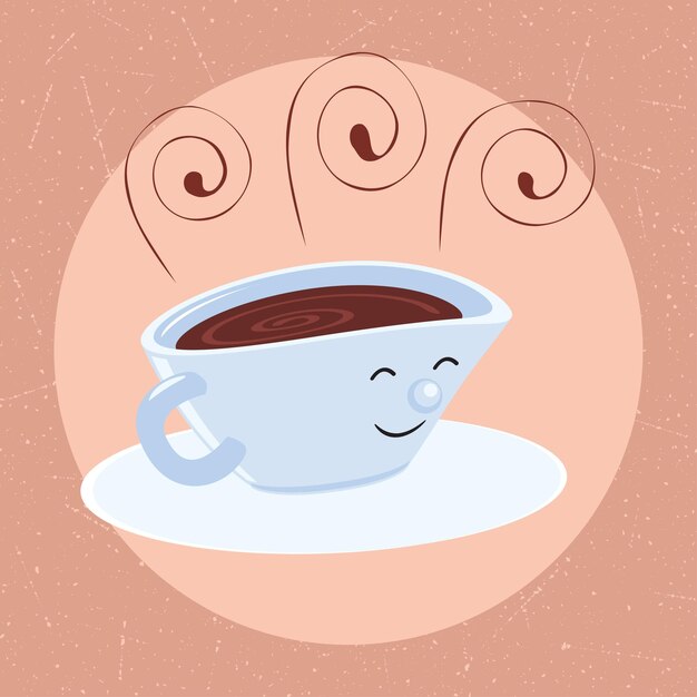 Símbolo de taza de café retro Ilustración vectorial