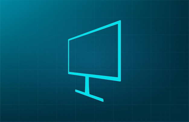 Símbolo de tecnología informática Ilustración vectorial sobre fondo azul Eps 10