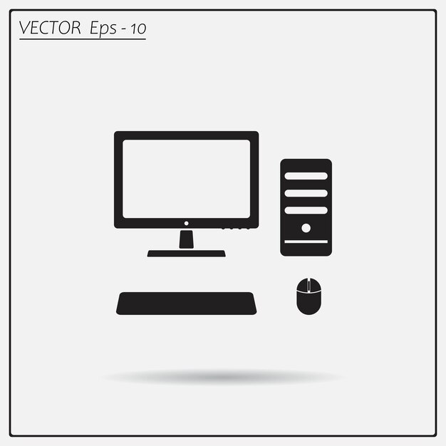 Símbolo de tecnología informática Ilustración vectorial sobre un fondo claro Eps 10
