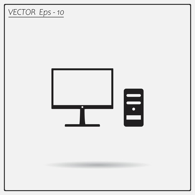 Símbolo de tecnología informática Ilustración vectorial sobre un fondo claro Eps 10
