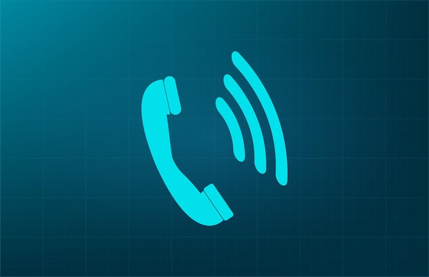 Símbolo telefónico retro Ilustración vectorial en fondo azul Eps 10
