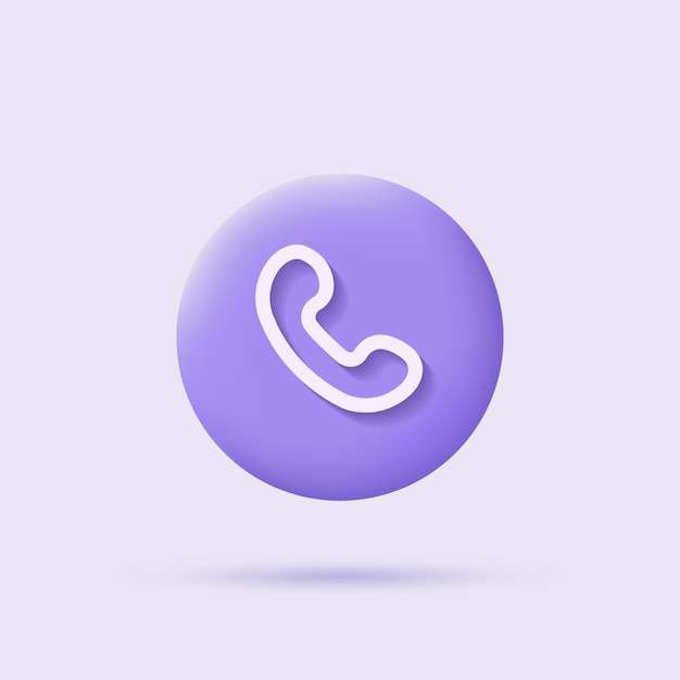 Símbolo de teléfono 3d Concepto de conversación