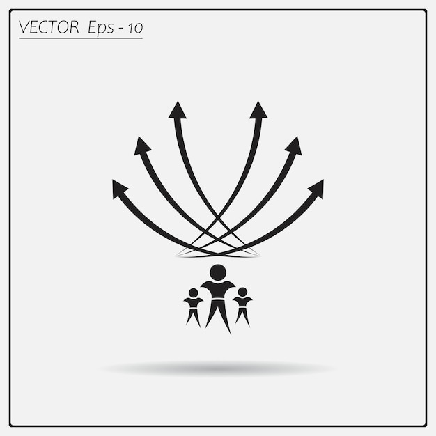 Símbolo de tendencia de crecimiento del gráfico de negocios Ilustración vectorial en un fondo claro Eps 10