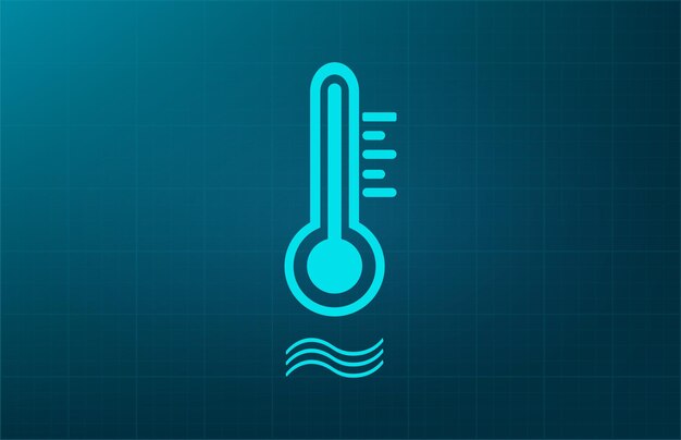 Símbolo del termómetro Ilustración vectorial sobre fondo azul Eps 10