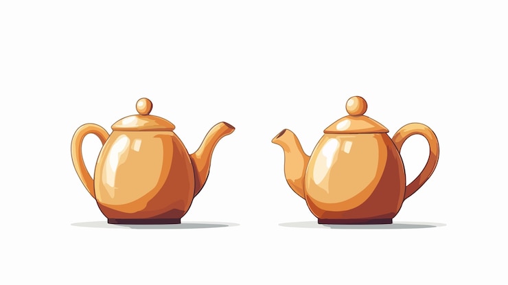 Vector símbolo de tetera vectorial aislado en fondo blanco
