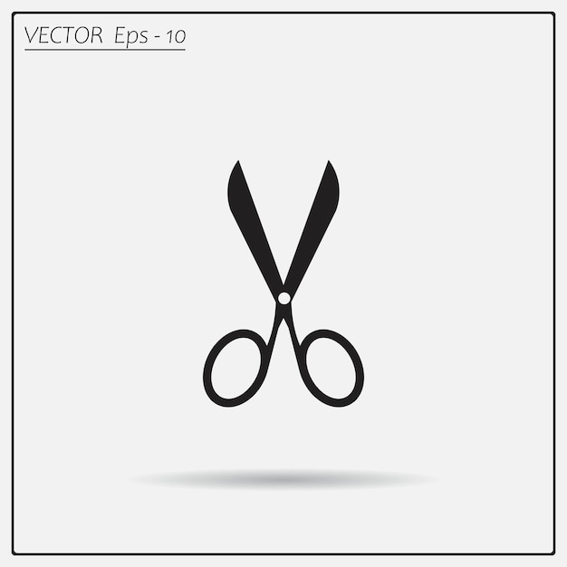 Símbolo de tijeras Ilustración vectorial en un fondo claro Eps 10