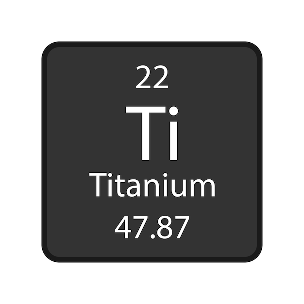 Símbolo de titanio Elemento químico de la tabla periódica Ilustración vectorial