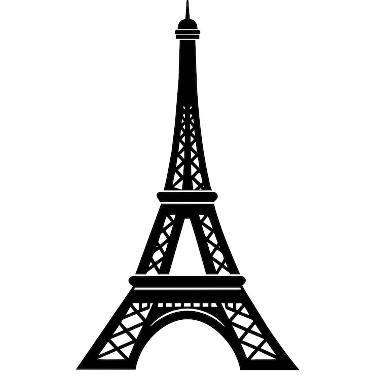 Vector símbolo de la torre eiffel sobre un fondo blanco 11