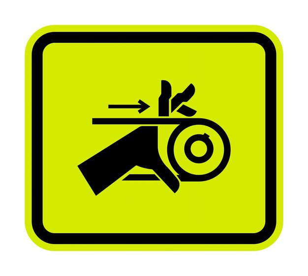 Símbolo de transmisión de cinturón de enredos de mano Símbolo aislado en fondo blanco Ilustración vectorial EPS10