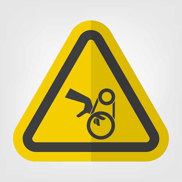 Símbolo de transmisión de cinturón de enredos de mano Símbolo aislado en fondo blanco Ilustración vectorial EPS10