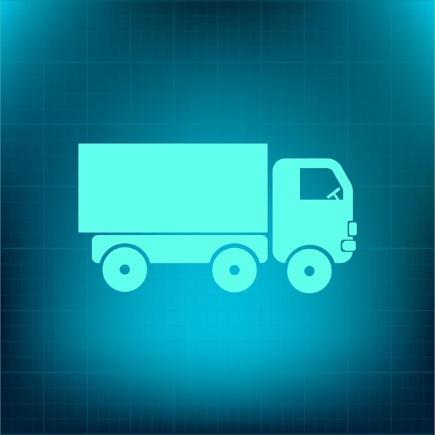 Símbolo de transporte de carga por camión Ícono del vector