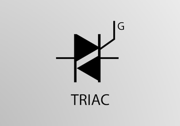 Símbolo triac, diseño de símbolo vectorial. Símbolos de ingeniería.