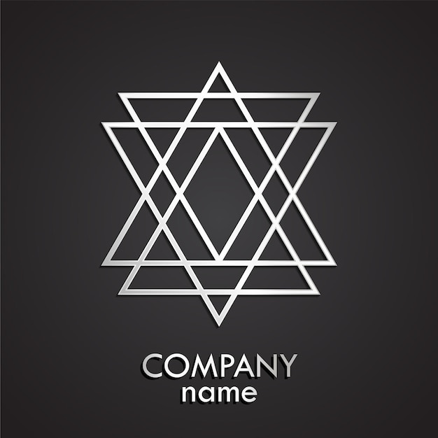 El símbolo de los triángulos lineales es el logotipo de plata 3D.