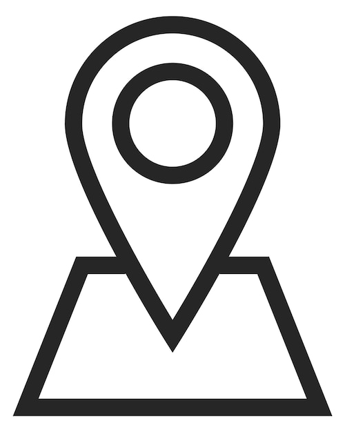 Símbolo de ubicación geográfica icono de línea de punto GPS
