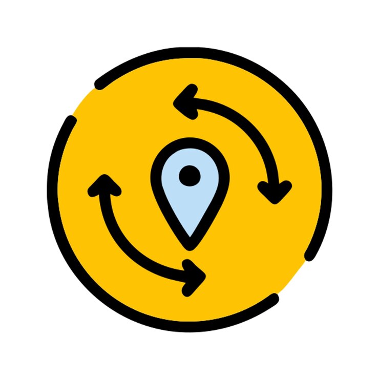 Vector símbolo ubicacion en el mapa icono línea rota