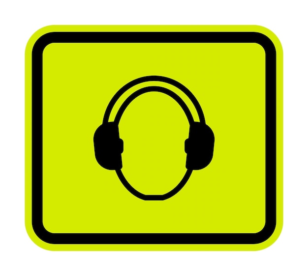 Símbolo Use protección auditiva aislado en fondo blanco Ilustración vectorial EPS10