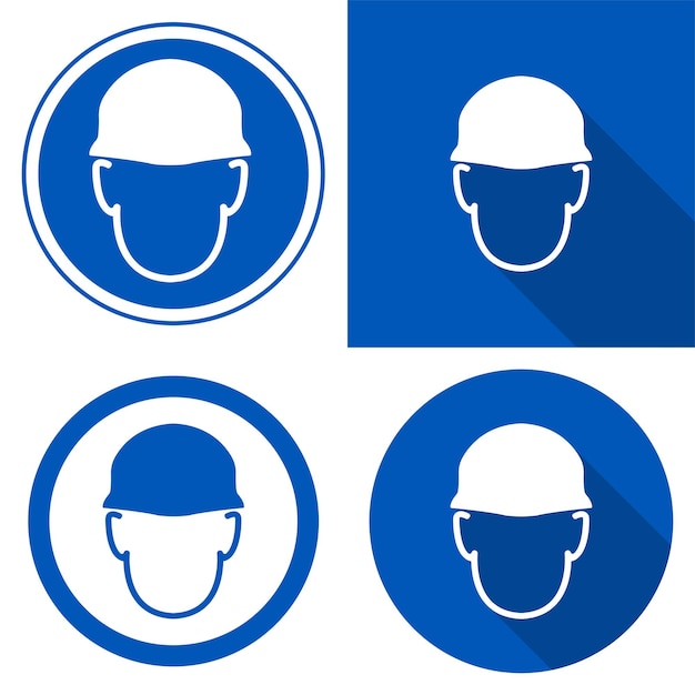 Símbolo de uso del casco Signo aislado en fondo blanco Ilustración vectorial