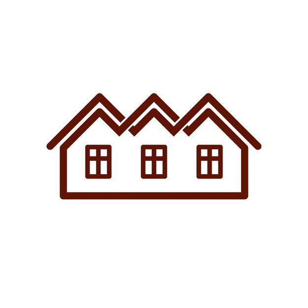 Símbolo de vector de agencia inmobiliaria con estilo de desarrollador de propiedades. Icono de construcción creativa, casa. Edificio comercial y tema de diseño.