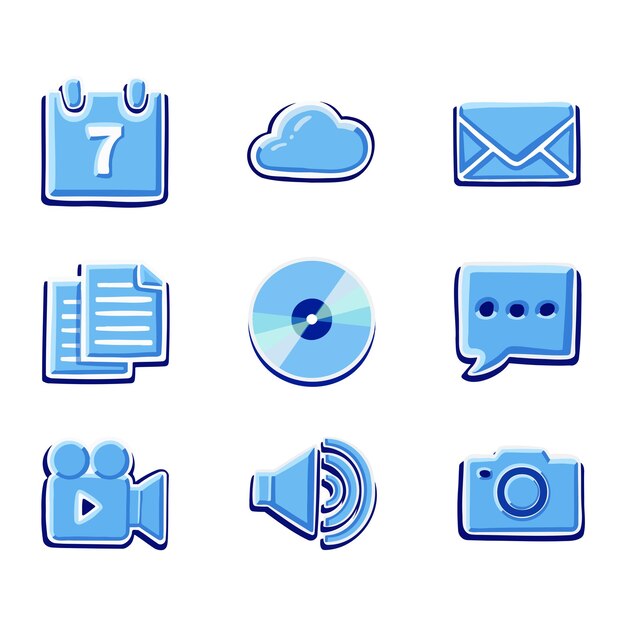 Símbolo vector conjunto azul cian web