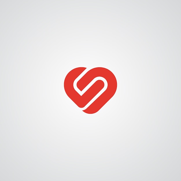 Símbolo de vector de corazón. Logotipo de la cinta del día de San Valentín. Diseño de icono de logotipo de línea abstracta