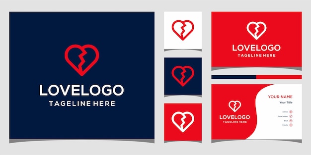 Símbolo de vector de corazón Logotipo de cinta de día de San Valentín Diseño de icono de logotipo de salud médica de línea abstracta