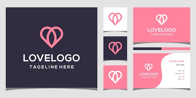 Símbolo de vector de corazón Logotipo de cinta de día de San Valentín Diseño de icono de logotipo de salud médica de línea abstracta