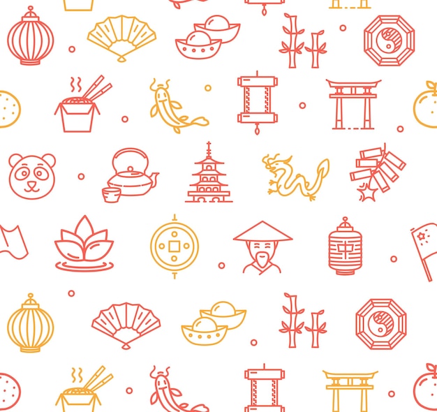 Símbolo del vector de fondo de patrón de China