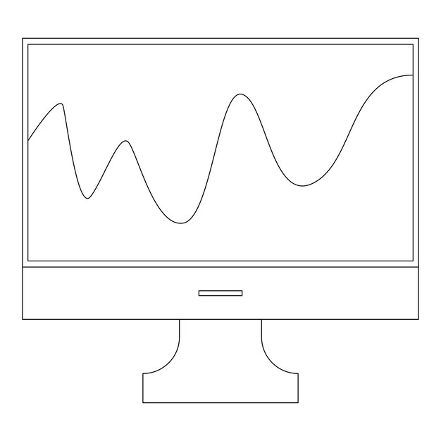 Símbolo de vector de línea de gráfico de forex financiero