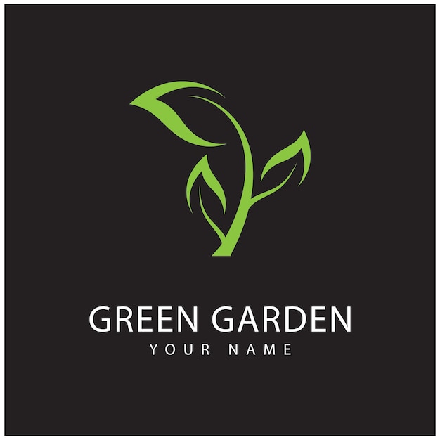 Símbolo y vector de logotipo de jardín verde