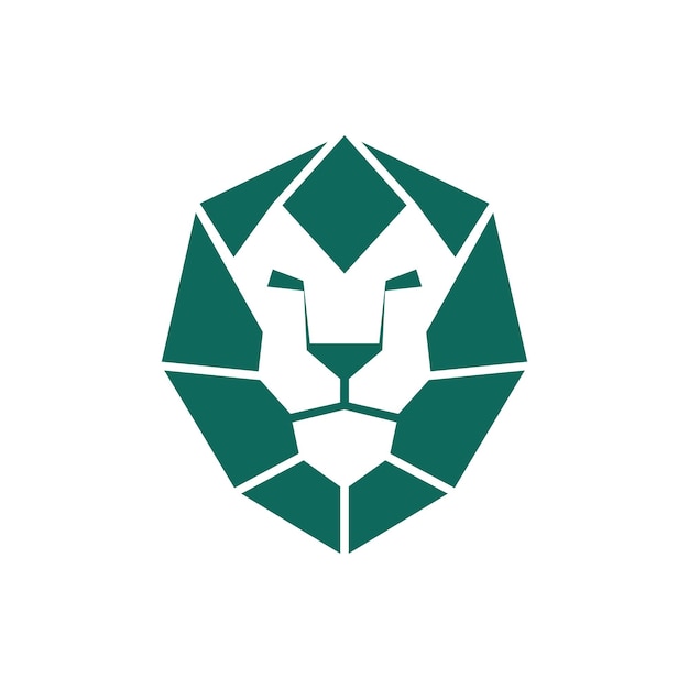 Símbolo de vector de logotipo de león geométrico poligonal creativo