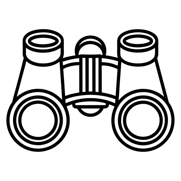 Símbolo vectorial con binoculares Útil para el conjunto de iconos de tiro con arco