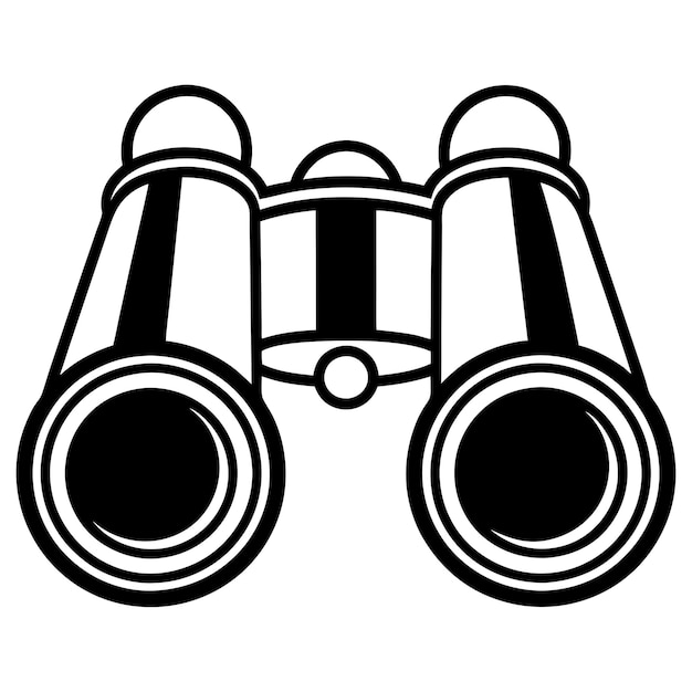 Símbolo vectorial con binoculares Útil para el conjunto de iconos de tiro con arco