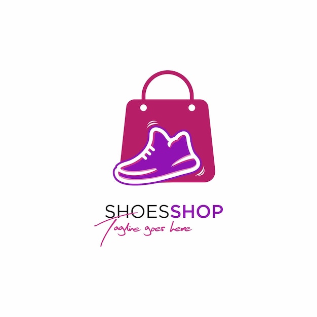 Símbolo vectorial de bolsa de zapatos o tienda de zapatos Adecuado para negocios, web, tiendas en línea, redes sociales