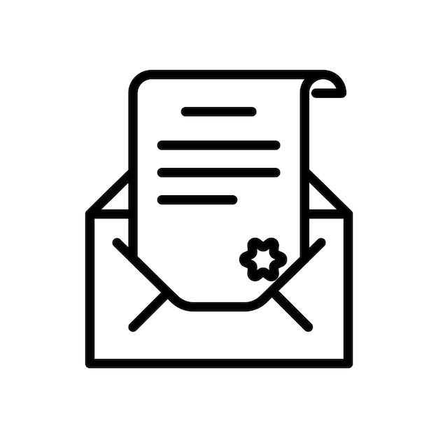 Símbolo vectorial de icona de línea de contrato en estilo plano de moda en fondo blanco web canta para el diseño